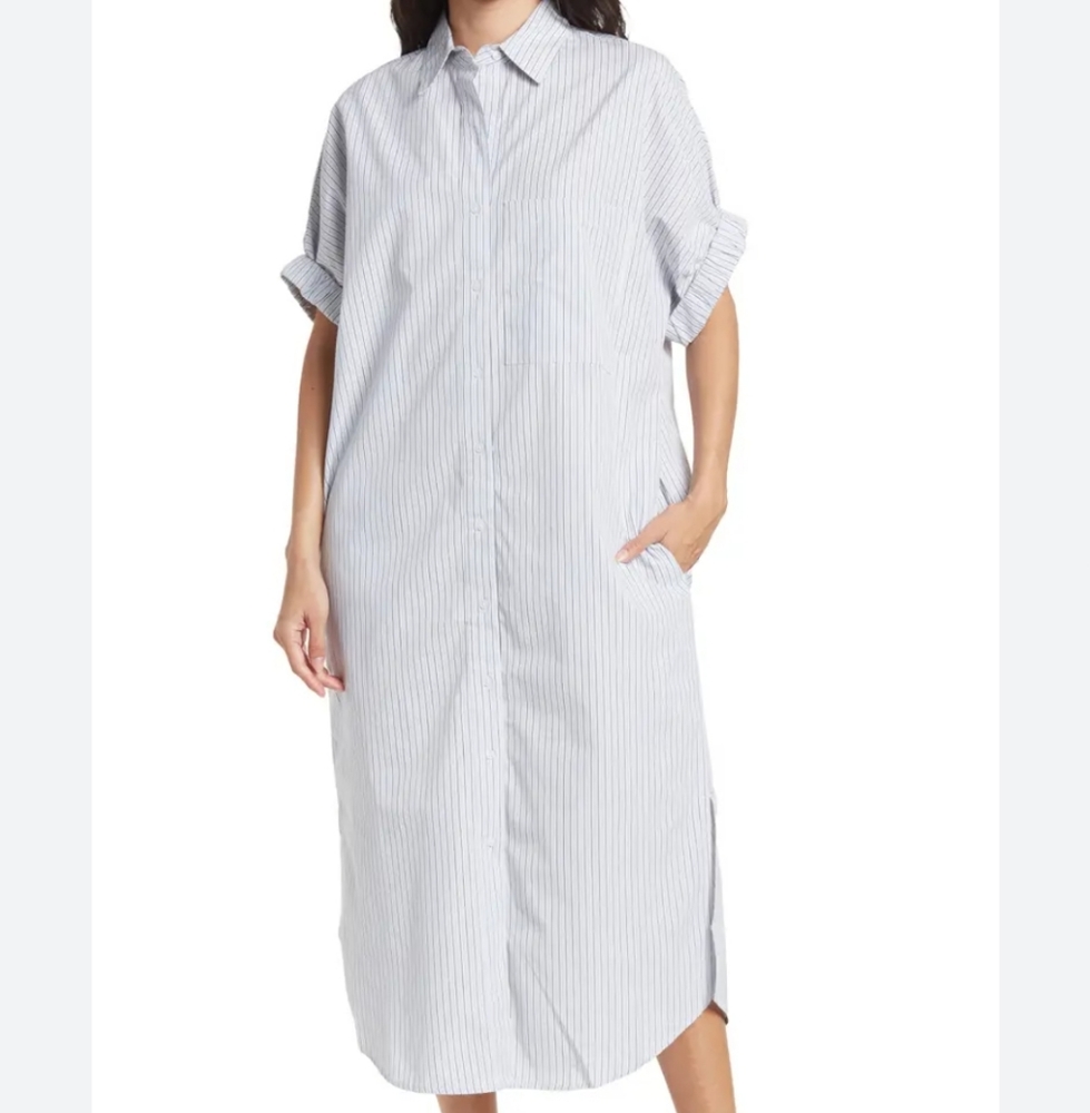 RDI stripped maxi cotton shirts dress XS